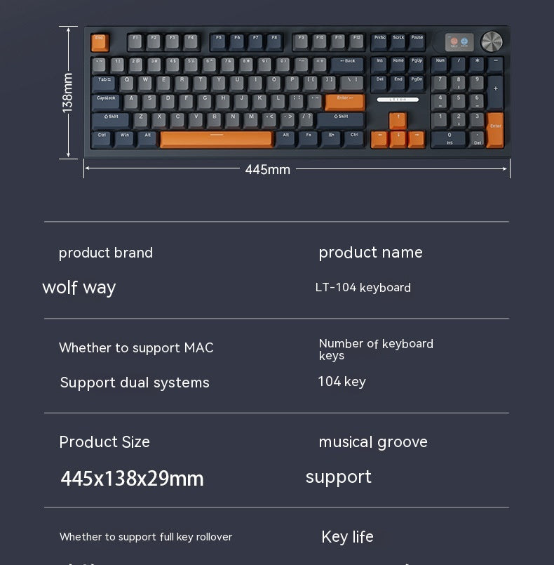 VGG Bluetooth Wireless Three-mode Mechanical Keyboard