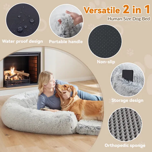VGG Human Dog Bed 71 X 43 X12 Dog Beds For Large Dogs Foldable Plush Washable Dog Bed For People Doze Off, Orthopedic Dog Beds For Humans Size Fits You And Pets