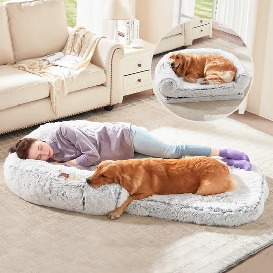 VGG Human Dog Bed 71 X 43 X12 Dog Beds For Large Dogs Foldable Plush Washable Dog Bed For People Doze Off, Orthopedic Dog Beds For Humans Size Fits You And Pets