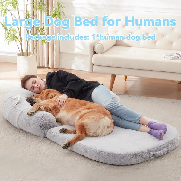 VGG Human Dog Bed 71 X 43 X12 Dog Beds For Large Dogs Foldable Plush Washable Dog Bed For People Doze Off, Orthopedic Dog Beds For Humans Size Fits You And Pets