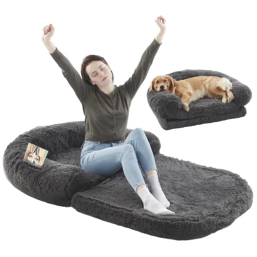 VGG Human Dog Bed 71 X 43 X12 Dog Beds For Large Dogs Foldable Plush Washable Dog Bed For People Doze Off, Orthopedic Dog Beds For Humans Size Fits You And Pets