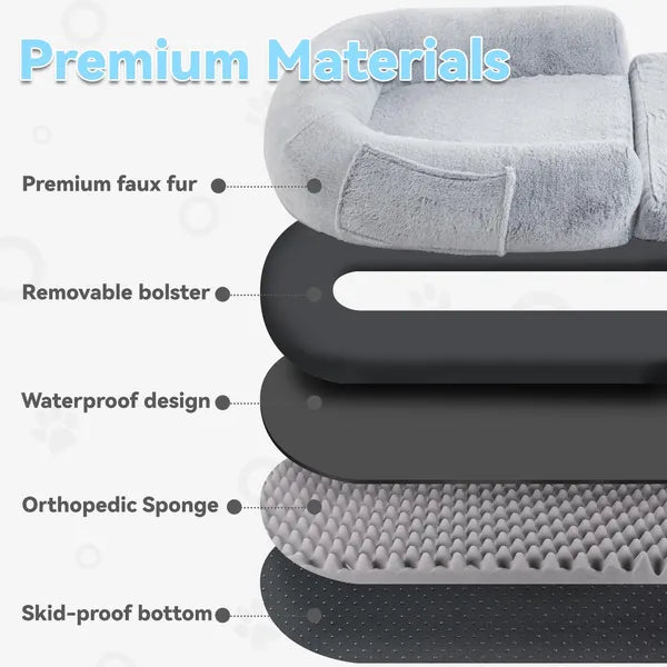 VGG Human Dog Bed 71 X 43 X12 Dog Beds For Large Dogs Foldable Plush Washable Dog Bed For People Doze Off, Orthopedic Dog Beds For Humans Size Fits You And Pets